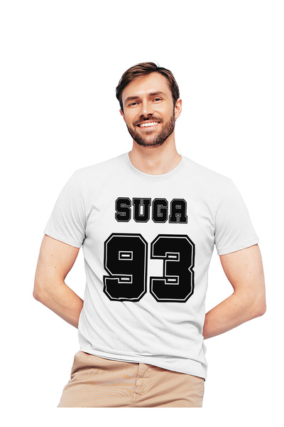 Generic عالم الموضة تيشرت قطن بطباعة عالية الجودة بتصميم BTS SUGA93