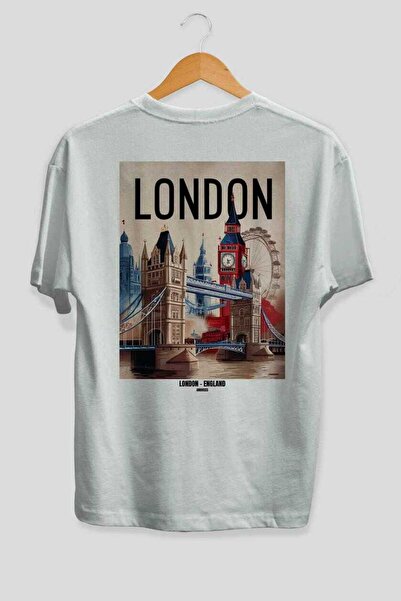 Ankhises Λονδίνο Αγγλία 4 Λευκό Oversize Country City T-shirt με στάμπα στην ...