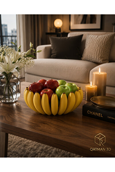 Qatman3d Qatman 3D Banana Crown™ Premium Dekoratif Meyvelik 24 cm