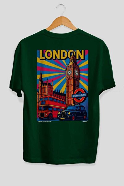 Ankhises Λονδίνο Αγγλία Πράσινο Oversize Country City T-shirt με στάμπα στην ...