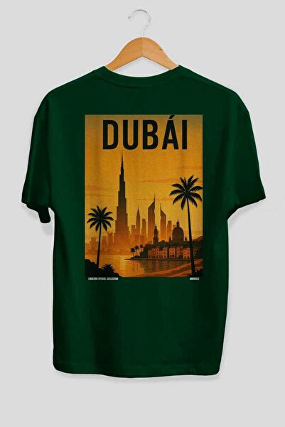 Ankhises Ντουμπάι ΗΑΕ 2 Πράσινο Oversize Country City T-shirt με στάμπα στην ...