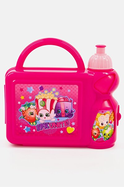 Shopkins Kids Girl Lunch Box Water Bottle Set - Pink