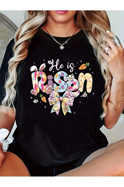 212Wear تي شيرت أنيق بنمط عيد الفصح، ناعم ومريح، بأكمام قصيرة وياقة دائرية، م...
