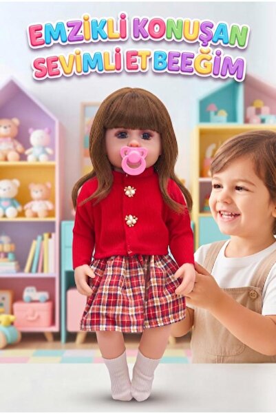 Tıfıl Toys Emzikli Sevimli %100 Et Bebek - 50 cm Konuşan Gerçekçi Oyun Arkada...