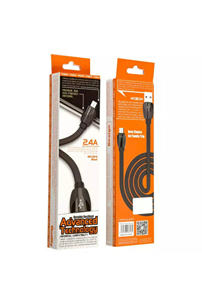 MOXOM MX-CB18 Κανονικό Καλώδιο USB 2.0 σε micro USB Μαύρο 1μ