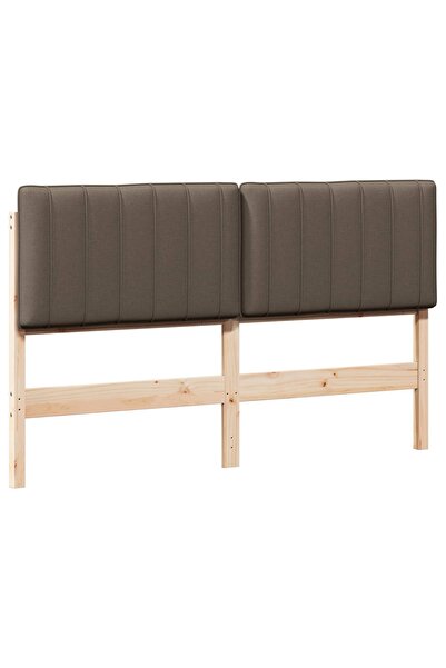 vidaxl Tăblie tapițată Maro și taupe 150 cm Lemn de pin masiv