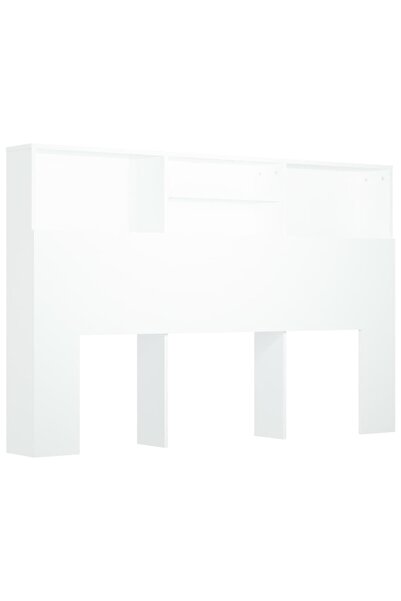 vidaxl Tăblie de pat cu dulap, alb, 160x19x103,5 cm