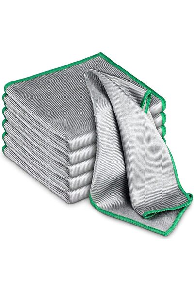Arabest 6 Pack Microfiber Cleaning Cloths,Green,30x30cm,Streak-Free,Lint-Free...