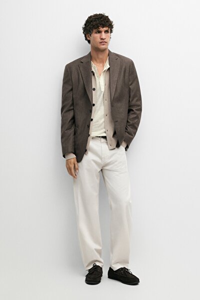 Massimo Dutti Yünlü cep detaylı blazer