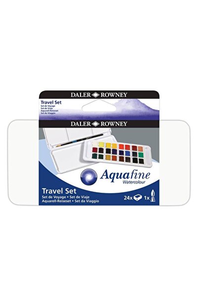 Daler Rowney AQUAFİNE ـ مجوعة ألوان مائية للسفر 24 لون
