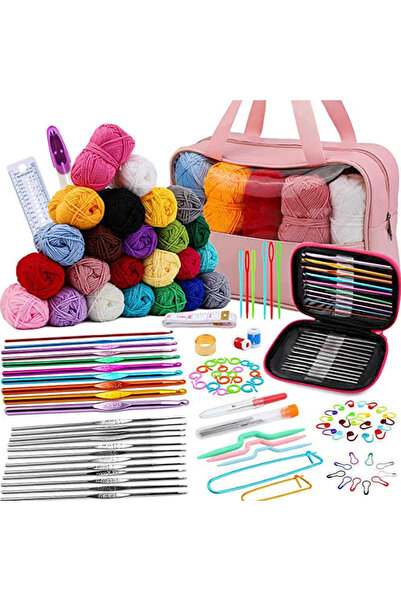 Simply Joy Crochet Set 127 pieces, Simply Joy, storage bag, knitting kit with...