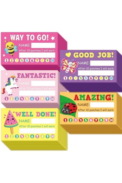 Arabest 250 Pcs Reward Punch Cards for Kids,Teacher Incentive,Behavior Manage...