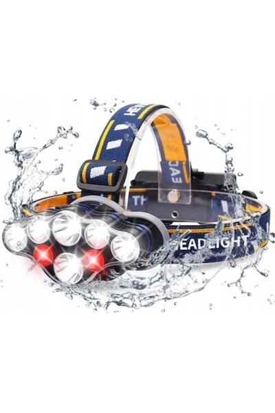 varioshop Lanternă frontală LED cu 7 surse de lumină VarioShop ® Baterii reîn...