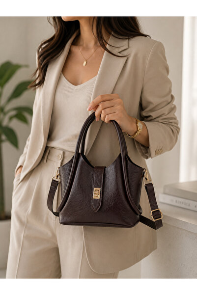 Rivina Lavin Women's Buckle Soft Textured Adjustable Strap Hand and Shoulder Bag