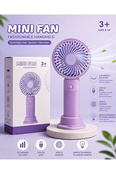 ESTNAİL 3 kademeli mini şarjlı fan