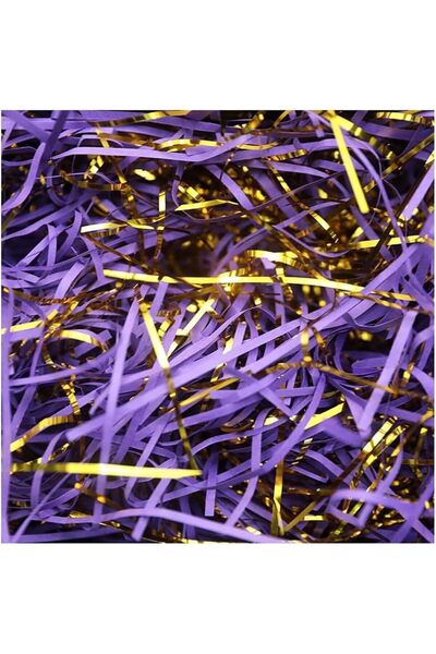 Home Zone Shiny Purple Glitter Raffia Paper Shreds, 100g Shredded Paper for G...