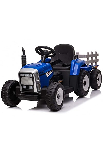 Kinderauto BJ-611 Tractor electric pentru copii de 12V cu remorcă, Albastru