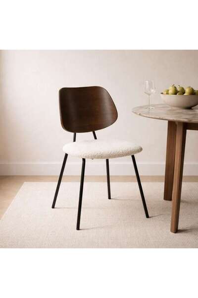 PAN HOME MKAYA DINING CHAIR - WHITE & BROWN
