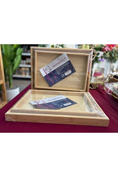 MUTFAKÇIM 4-Piece Bamboo Tray 35-40 cm