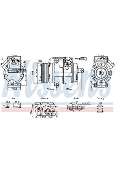 Nissens Compresor Aer Conditionat Clima FORD USA EDGE LINCOLN MKX MAZDA CX-9