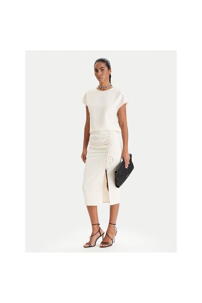 Patrizia Pepe Fustă midi de damă 8G0530 A701 Crem