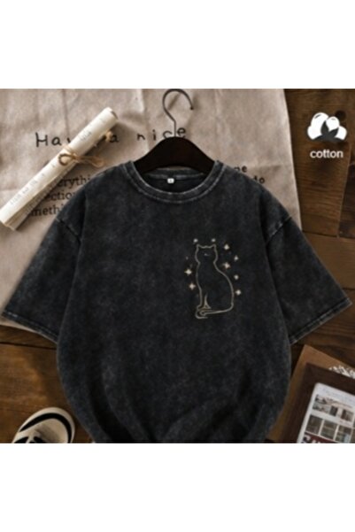 bellanova Unisex πολύχρωμο μπλουζάκι με στάμπα Oversize Streetwear Άνετη εφαρ...