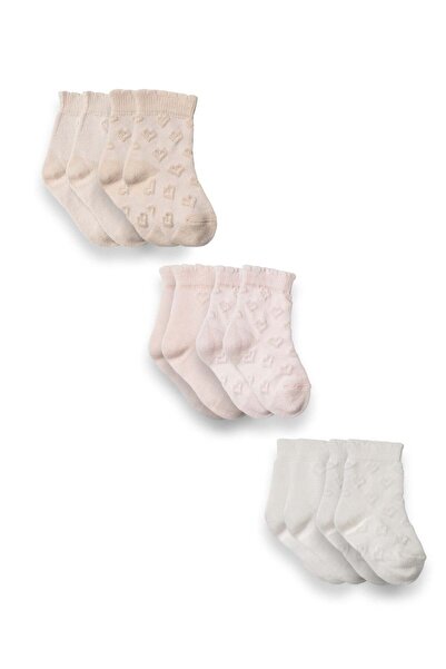 Magu Set of 6 Heart Patterned Baby Girl Socks