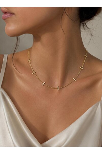 Miore takı Miore Gold Renk Geometrik Detaylı Minimal Kadın Kolye