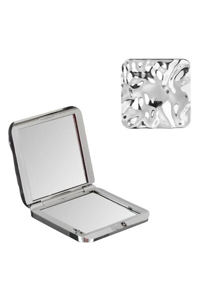 OEM Oglindă dublă de buzunar pătrată, argintie – elegantă și practică pentru ...