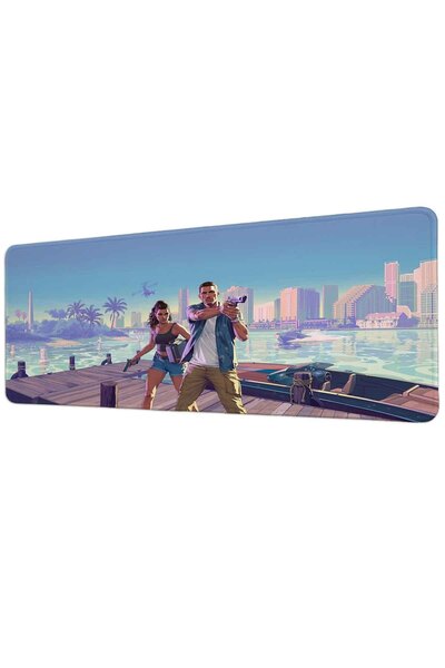 gxe.art GTA 6 Vice City Coast Action 40x90 cm Mousepad pentru jucători Bază a...