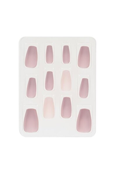 OEM Unghii false nude cu adeziv inclus, 12 bucăți, formă coffin/balerină – ma...