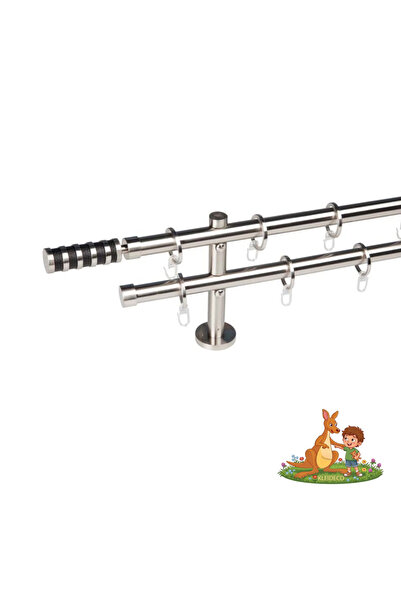 KLEIDECO Galerie dubla perdea SWITZERLAND, Metal, Diametru 20 mm, Capete ZURI...