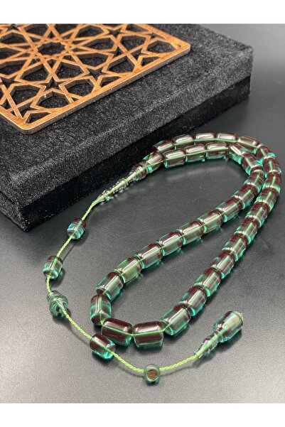 Onurlu Tesbihane Usta Mehmet Toprak İmzalı Kuru Torna Ateş Kehribar Tespih – 11x8 mm