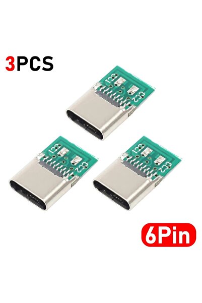 Choice5 3X-6Pin 20/10/1Pcs USB 3.1 Type C Connector 5/6 Pins Female/Male Sock...