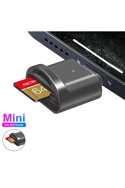 Choice1 قارئ بطاقات MINI SD TF أسود اللون لهواتف آيفون، مناسب لآيفون وآيباد، ...