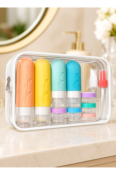 Generic 18-Piece Travel Bottles Set, Leakproof Silicone Toiletry Containers w...