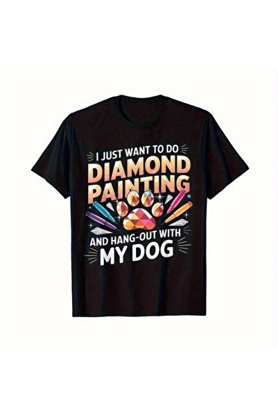 01THEONE تي شيرت رجالي بنمط ريترو بتصميم "I Just Want to Play with Diamonds a...