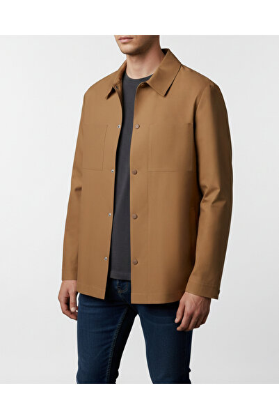 TerziAdemAltun Italian Style Slim Fit Seasonal Coat Camel T13475