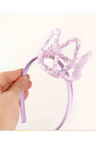 Le Mabelle Lilac Sequined Little Queen Girl's Crown