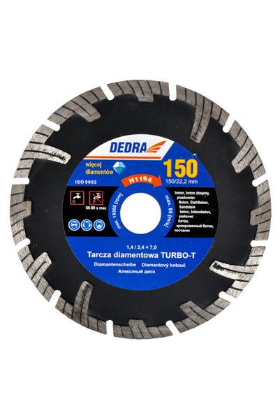 dedra Disc diamantat 200/25,4mm pentru tăierea blocurilor de beton și piatră,...