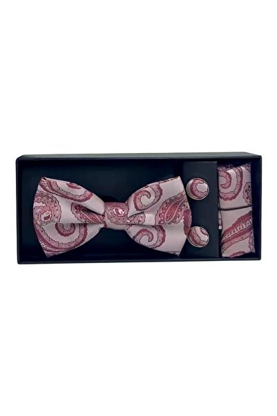 velve Elegant 3-piece set for men, with bow tie, cufflinks and fabric handker...