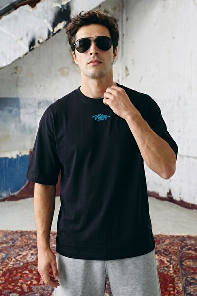 gothamvibes Erkek Anatolian Oversize Siyah Premium T-Shirt
