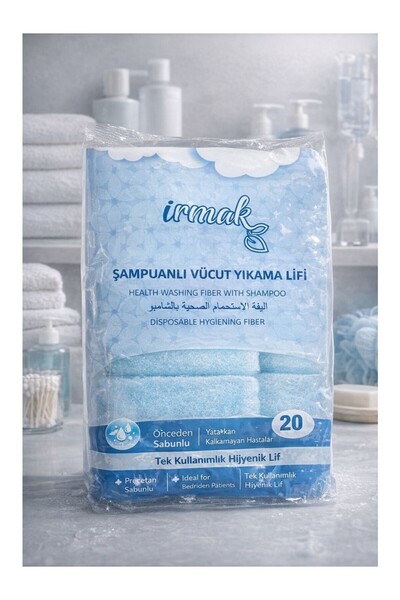 Bozkar Medikal Irmak Shampooed Body Wash Loofah 20 Pack |   Disposable Hygien...