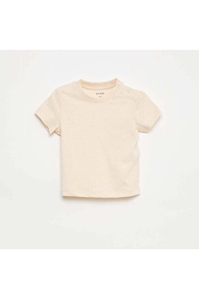 KIABI Plain Cotton Jersey T-shirt BEIGE