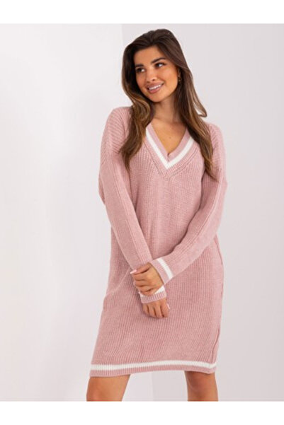 BADU Rochie Dama, BADU, Acril, Rochie oversize, Roz deschis, model BA-SK-8023...