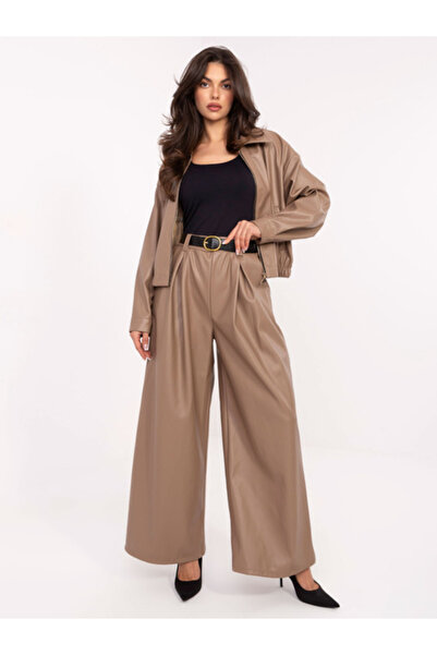 rue parıs Women's Pants, RUE PARIS, Polyester, Dark Beige, model IT-SP-FL8569.85