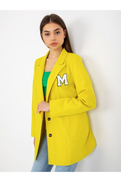 LAKERTA Sacou Dama Maneca lunga, Elegant, LAKERTA, Galben Eleganta Office