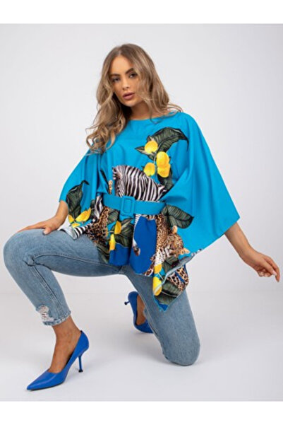 Italy Moda Γυναικεία Μπλούζα, ITALY MODA, Πολυεστέρας, Μανίκι 3/4, Μπλε, μοντ...