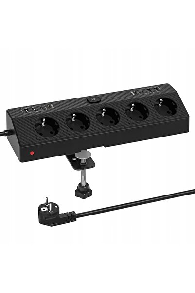 Spacetronik Prelungitor de birou cu 5 prize, 4xUSB-A, 4xUSB-C, cablu
