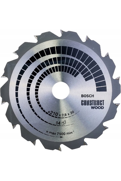 Bosch Disc de ferăstrău PRO construct pentru lemn 210x30mm 14 zimți 2608640634
